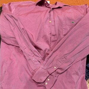 Lacoste size 42 
 Button Down Shirt Mens Long Sleeve
